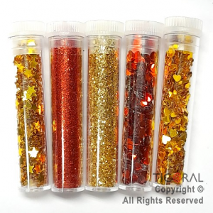 MIX GLITTER ORO Y ROJO 132-03 5 UNIDADES X 5 CC x 1